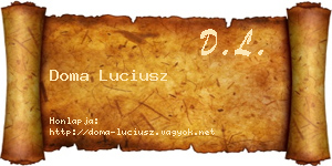 Doma Luciusz névjegykártya